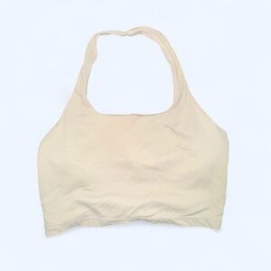 Tan/cream halter workout top - sz M